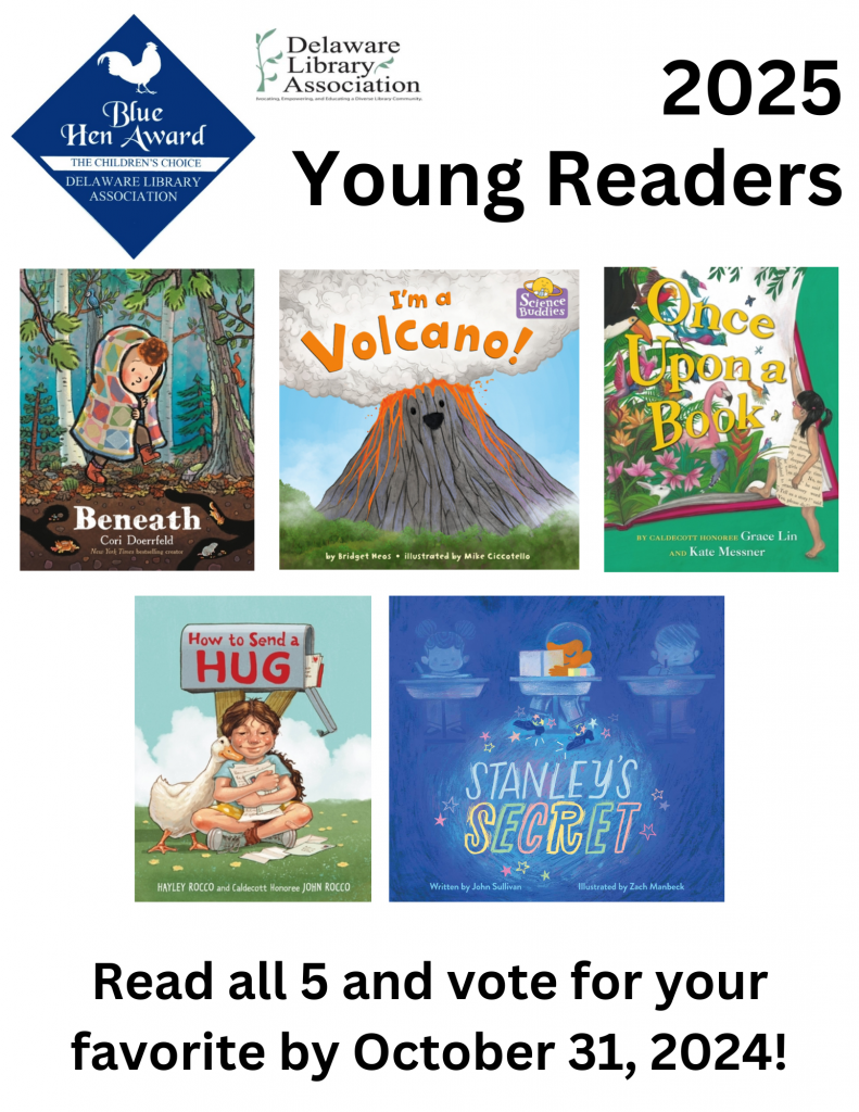 Young Readers 2025 Titles - Read all 5 and vote for your favorite by October 31, 2024