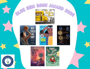 Blue Hen Book Award 2026 Winners Graphic with book covers